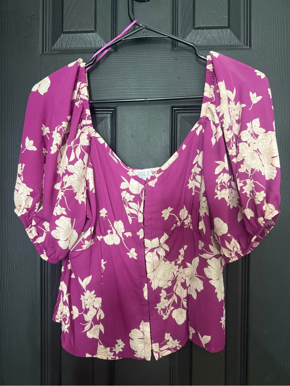 Sienna Sky Fuchsia Floral Square-Neck Top